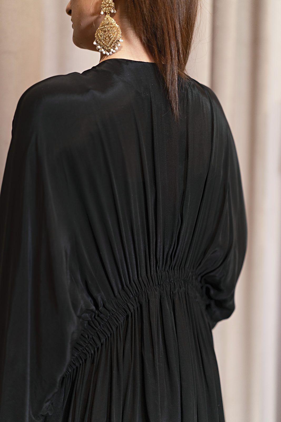 Lumière: 3-Piece Russian Silk Cutdana Open Gown with Blouse and Capri - Image 10