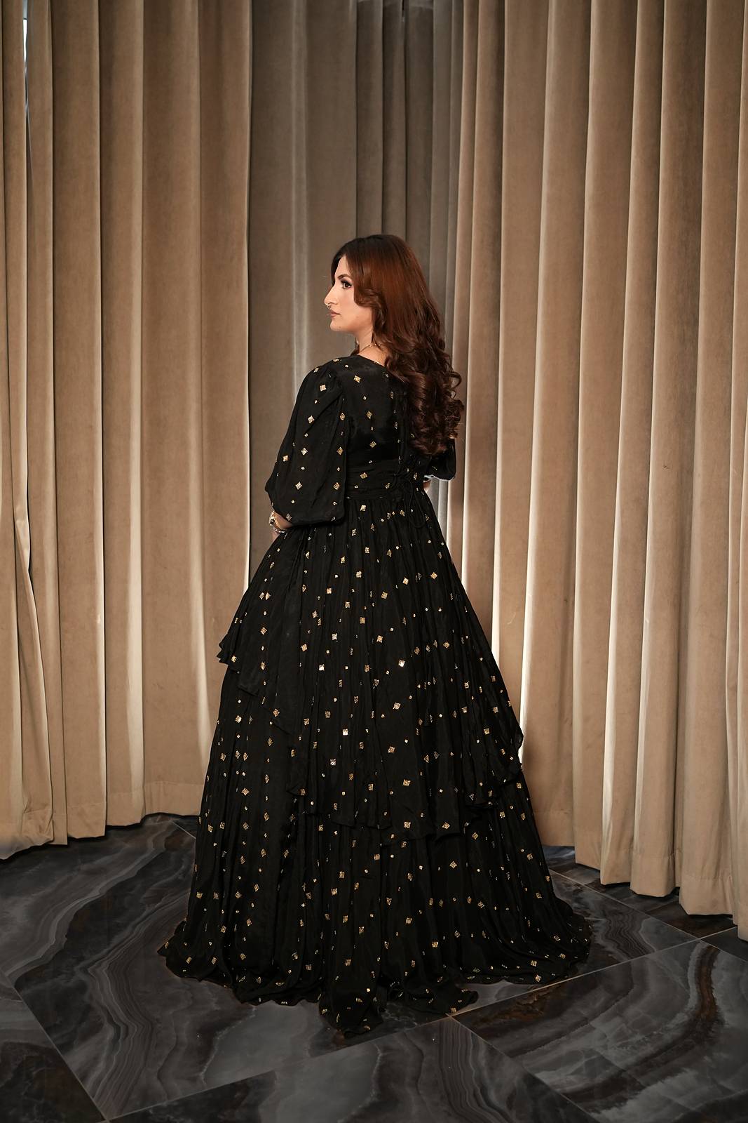 Dorée: Thai Silk Tiered Corset-Back Double-Layer Frock - Image 3